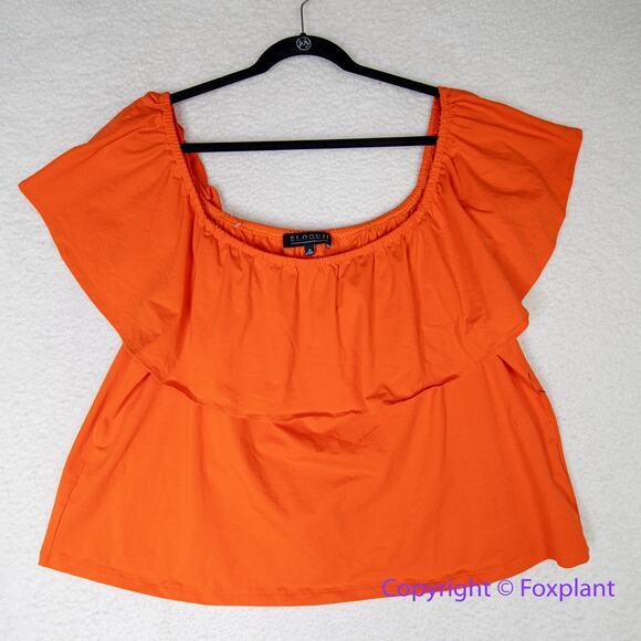 New! Eloquii‎ off the shoulder ruffle crop top, women plus size 26 - Picture 5 of 13